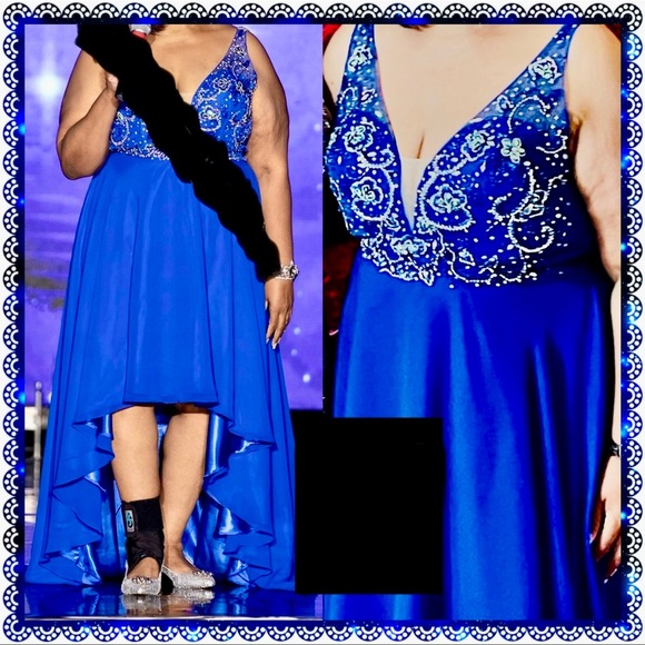 Splash size 18 Hi-lo Royal Blue Prom homecoming Formal Dress - Picture 1 of 1